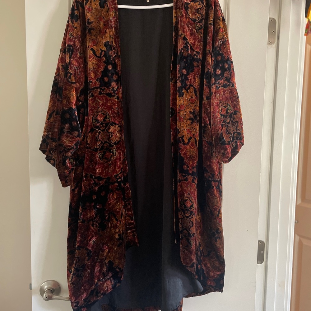 Free People Multicolor Velvet Duster
